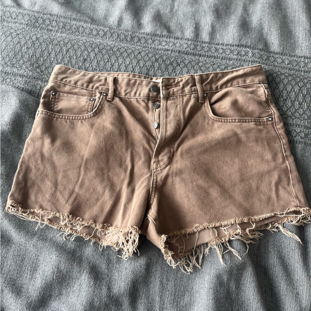 Free People Size 32 Distressed brown Jean shorts